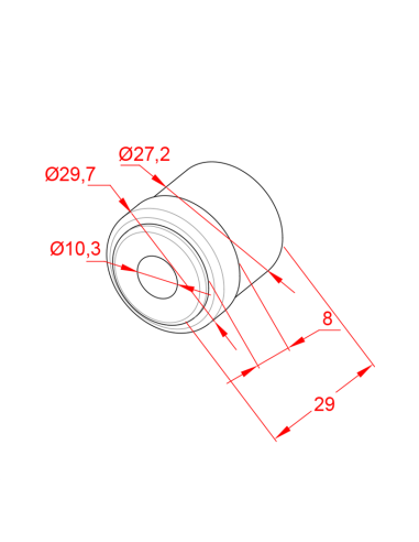 Plastik Rulo Başlığı Ø30 x 1.5mm