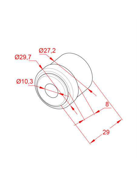 Plastik Rulo Başlığı Ø30 x 1.5mm