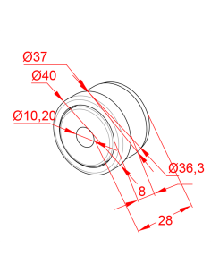 Plastik Rulo Başlığı Ø40 x 1.5mm