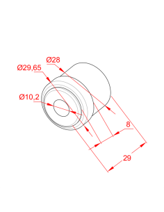 Plastik Rulo Başlığı Ø30 x 1mm