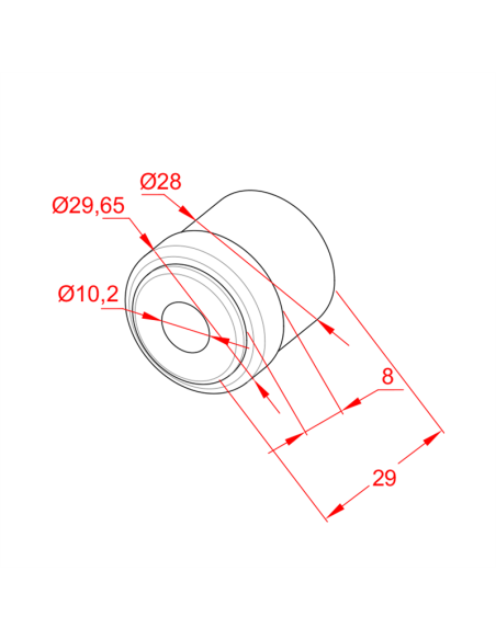 Plastik Rulo Başlığı Ø30 x 1mm