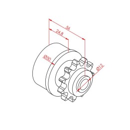 Zincir Dişli Rulo Başlığı D50 1/2