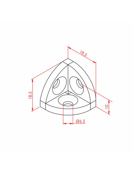 20x20 Radiuslu Köşe Bağlantı, Kanal:6, Metrik:6
