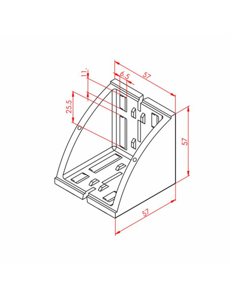 60x60 Geniş Köşe Bağlantı, Kanal:8, Metrik:6