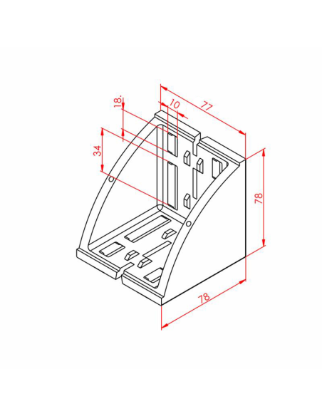 80x80 Geniş Köşe Bağlantı, Kanal:8, Metrik:8