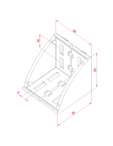 90x90 Geniş Köşe Bağlantı, Kanal:10, Metrik:8