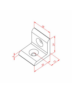 30x30, Düz Köşe Bağlantı, Kanal:8, Metrik:6 2