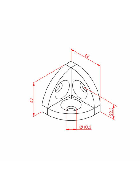 45x45 Radiuslu Köşe Bağlantı, Kanal:10, Metrik:8