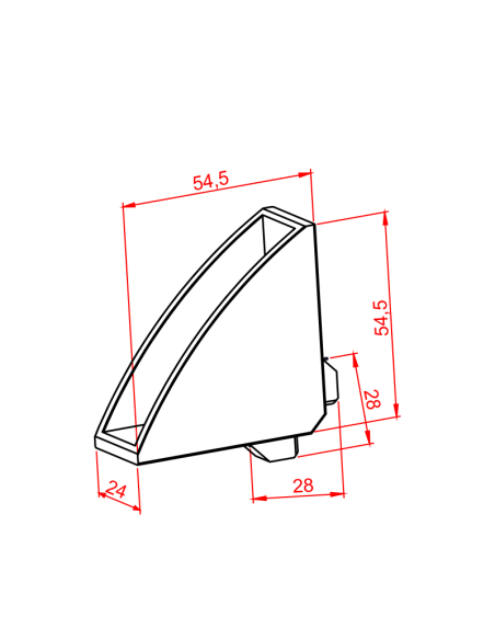 45x45 Dar Köşe Bağlantı, Kanal:10, Metrik:8