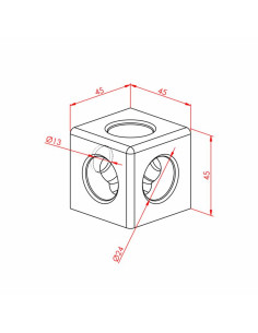 45x45  Üç Yönlü Kare Köşe...