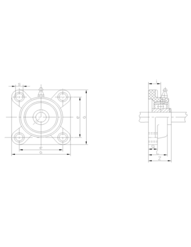 UCF 201 Kare Döküm Yataklı Rulman