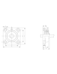 SUCF 206 Plastik Kare Yataklı Paslanmaz Rulman 2