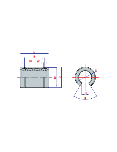 LME 25 UU OP Açık Lineer Rulman