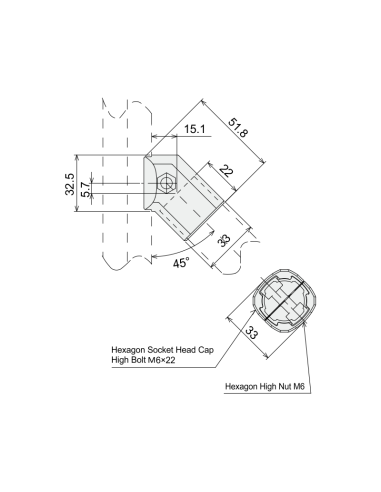 45° Bağlantı - Dıştan, DKJ28-A09