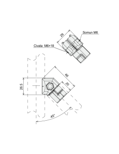 45° Bağlantı - İçten,... 2