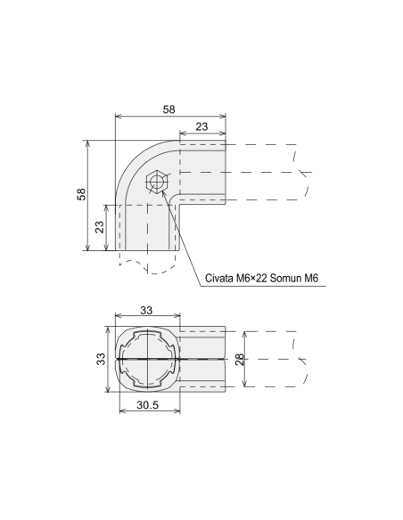 90° Dirsek Bağlantı - Dıştan, DKJ28-A15