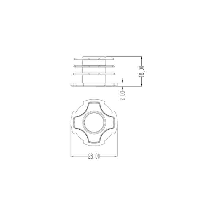 Ø28 - 1,7 mm Boru Profil Kapağı, DKP28-01