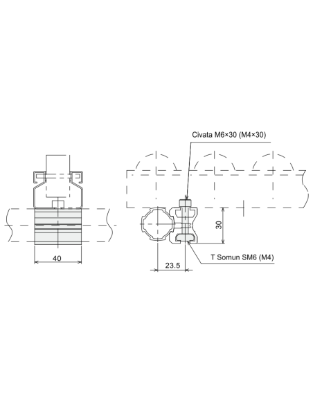 Ø28 Plaka Sabitleme Parçası Tutuculu, DKE28-05