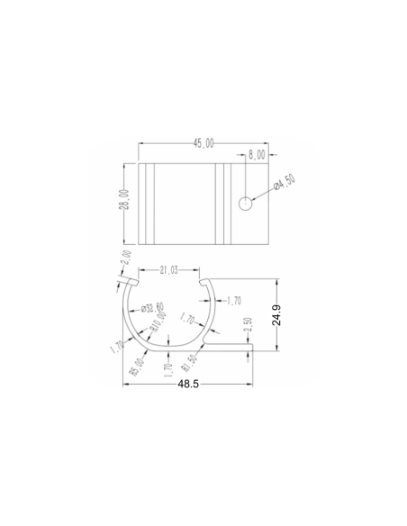Ø28 Plaka Sabitleme Parçası Geçmeli, DKE28-01