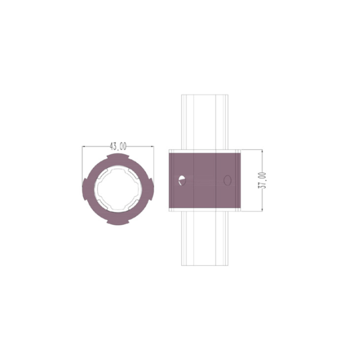 Ø28 Sürgü Parçası Döner Tip 55 mm, DKE28-L55Z