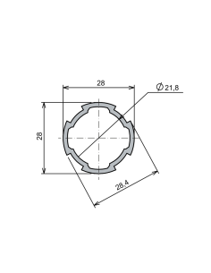 Ø28 - 1,7 mm Boru Profil