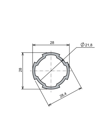 Ø28 - 1,7 mm Boru Profil