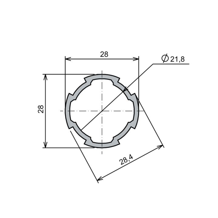 Ø28 - 1,7 mm Boru Profil