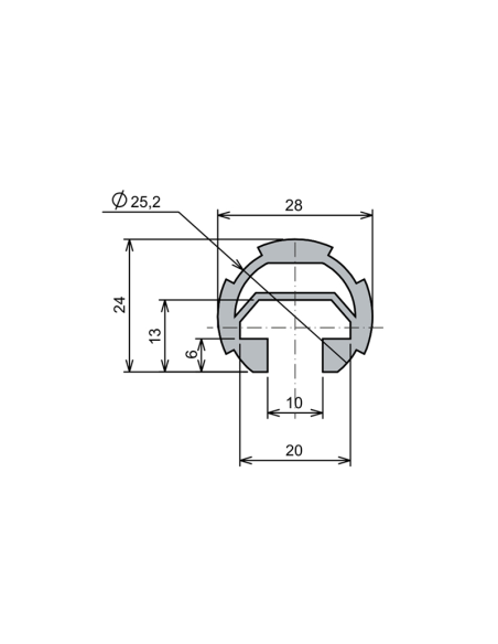 Ø28 T Kanallı Profil
