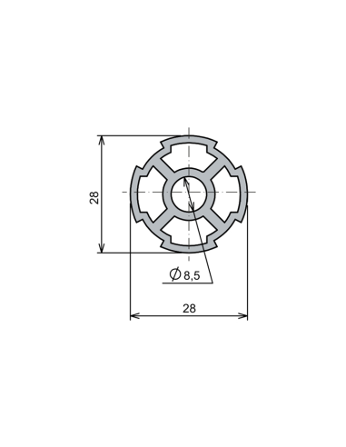Ø28 - 1,7 mm Ağır Seri Boru Profil