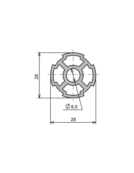Ø28 - 1,7 mm Ağır Seri Boru Profil