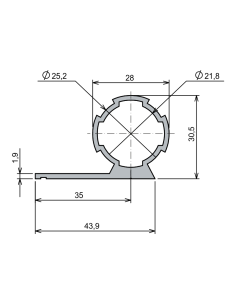 Ø28 - 1,7 mm L Boru Profil