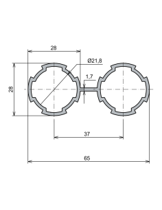 Ø28 - 1,7 mm Çiftli Boru...