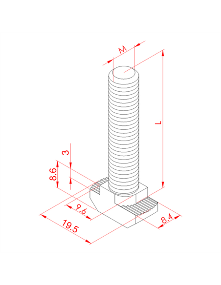 Saplamalı Somun, Kanal:10, M8x25