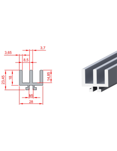18x28 Sürgü Profili K8