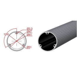 TAMBUR PROFİLİ ALÜMİNYUM Ø76 3200 MM