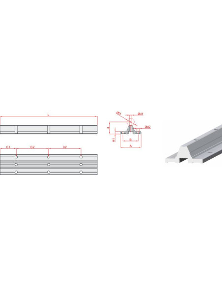 Mil Alt Destek Profili (Delikli), Ø30