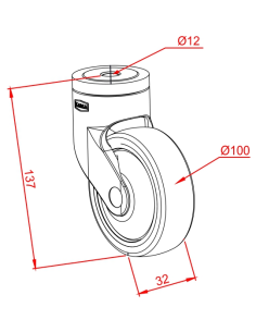 Ø100 Plastik Tekerlek Frensiz 2