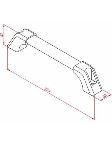 Alüminyum Boru Kulp Oval 25x10 mm