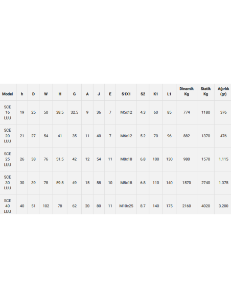 Kafesli Rulman Kapalı - Uzun Tip SCE 40 LUU