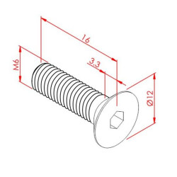 Havşabaş Cıvata M6x16,...