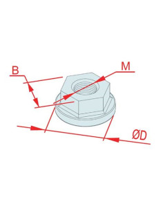 Küçük Bombe Başlı Pullu Somun, M6, K8 2